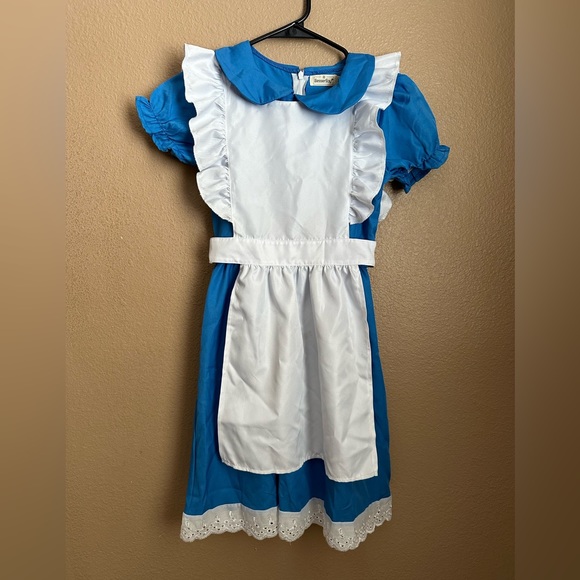 Halloween Alice Costume Blue Peter Pan Collar Dress with White Apron - Picture 5 of 8